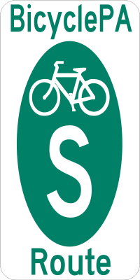 PA Bike Route S sign
